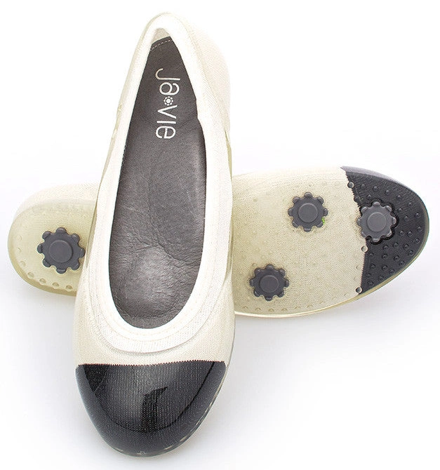 Effortless Chic Black Caps & White Jelly Flats Duo